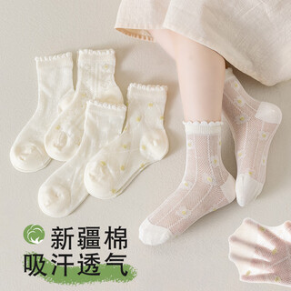 Yu zhaolin 5 pairs of girls' socks lolita princess lace socks children's spring and summer thin girls white big children's summer socks