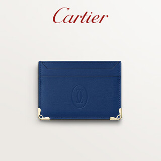 Cartier must credit card dual card holder calf leather double c logo card holder gift dark blue