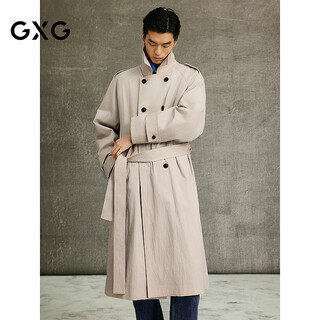 GXG男装 浅卡其插肩袖双排扣长款时尚风衣25年春新品G25X081003 浅卡其 M