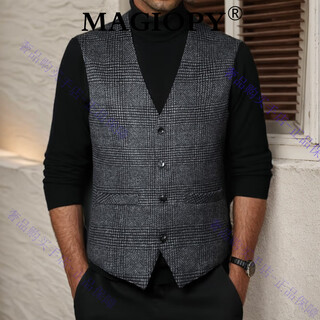 Magiopy luxury high-end brand men's winter down vest men's v-neck inner wear warm vest middle-aged dad's vest gray l 175 120-140jin jin equals 0.5 kg