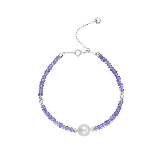 Pop jewelry 18k gold natural tanzanite freshwater aurora pearl necklace bracelet in stock platinum/15+3cm adjustable