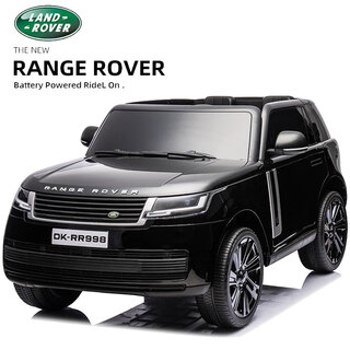 Lexi land rover range rover two-seater children's electric car four-wheeled with remote control child toy car can sit on the off-road car, top equipped with black paint, four-wheel drive + bluetooth + leather seats