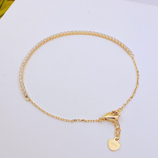 Fujiuchun 14k gold row diamond high-end sexy zircon soft bracelet trendy women's fashion age-reducing japanese and korean dongdaemun gold bracelet