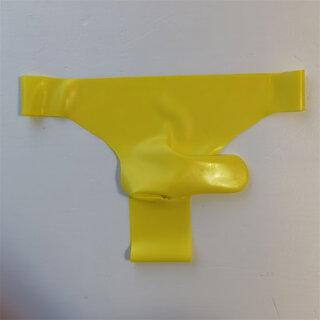 Rubber bullet separated seamless latex leather underwear jj belt cover men's sexy mid-low waist sexy thong yellow 65-75 cm waist