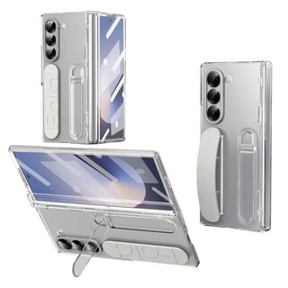 Zwnpc samsung zfold6 mobile phone case fold5 folding wristband pen slot hinge shell film integrated protective case transparent hinge model z fold6