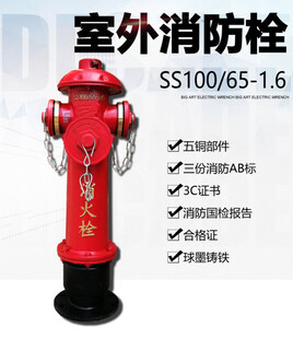 Outdoor fire hydrant above ground hydrant ss100/ss150/65-1.6 intelligent fire hydrant underground new encryption anti-collision ss100 with certificate 85cm high