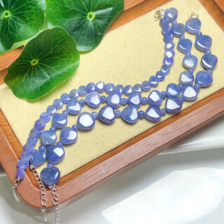 Pop tanzania natural tanzanite love bracelet women's ocean heart natural purple blue crystal bracelet jewelry gift 6mm