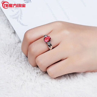 Guanpu pavilion fat donglai's same emerald ring 925 silver emerald blue crystal ruby red agate adjustable women's red tanzanite ring