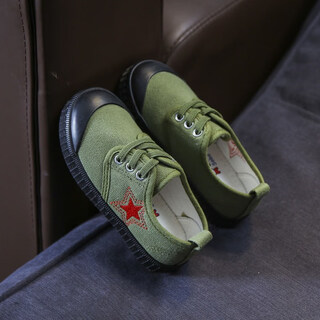 G.duck little yellow duck children's liberation shoes boys and girls summer camp military green camouflage canvas shoes children's labor insurance yellow rubber shoes army dark green military green 36 inner length 21.5 cm