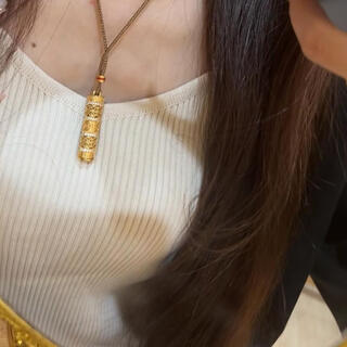 Only double gold-wrapped silver eight treasures portable buddha pendant for men and women natal buddha pendant in the year of the dragon, patron saint necklace birthday gift eight treasures portable buddha, gold-wrapped 1.2g, brown rope