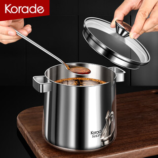 Korade316 stainless steel special seasoning jar for seasoning chili oil, household oil spicy seasoning jar with spoon, extra large capacity 316 double-ear chili oil jar-1000ml