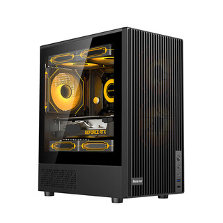 Huntkey bu420 little figure desktop business office desktop main case anti-light pollution non-transparent case bu406 treasure box portable office case saiyan case + meteor rgb fan*5 black