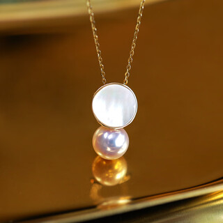 Fenpu pearl tiannv true pearl pendant necklace mother-of-pearl seawater pearl clavicle chain free silver chain pearls without chain 7 points 5-8mm