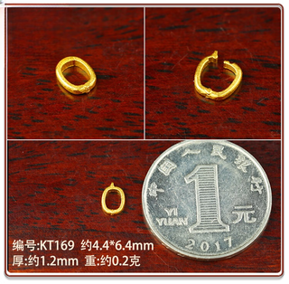 Juke 18k gold handmade gold buckle pendant buckle buckle connection buckle accessories diy jewelry bracelet necklace accessories about 4.4*6.4mm/single (no. kt169)