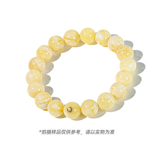 Mo qianxue natural russian beeswax round beads single circle bracelet thick waxy men and women thick white flower 11.5mm