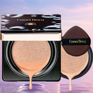 Color diary black pearl cushion cc cream gift box nude foundation natural color + refill (upgraded version)