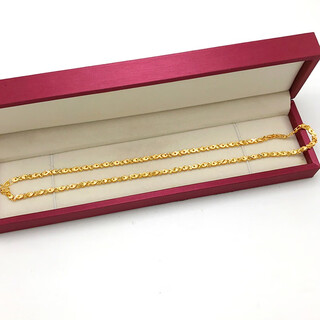 Quamer old phoenix vietnamese sand gold necklace women's small fish four-leaf clover clavicle chain fashion thick style ladies long-lasting love four-leaf clover necklace about 45cm8.5g