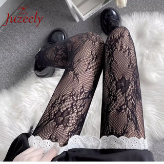 Juzeely stockings fishnet stockings jk black silk sexy hot girl flower vine stockings white pantyhose women's ultra-thin anti-snag socks 2 pack black flower vine (confidential delivery 2 pieces one size fits all 70-140jin jin equals 0.5 kg confidential delivery