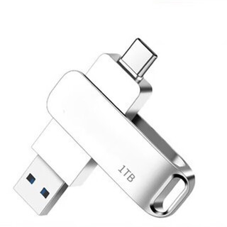 u盘手机电脑通用大容量1tbType-c vivo小米手机电脑优盘512G 浅灰色_银色1TB