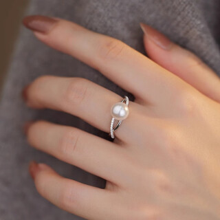 Gioio gold store model shijia pearl s925 silver ring 2025 new fashion simple temperament versatile personality gift pearl ring style 1