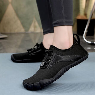 Gphf japanese pilates yoga shoes women's anti-slip shock absorbing rope shoes men's soft bottom treadmill special shoes indoor fitness shoes black 44