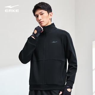 Hongxing erke (erke) sports jacket men's spring windbreaker outdoor leisure cycling clothing windproof sports top black m