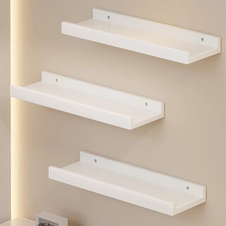 Wooden grid wall storage rack home wall one-word board storage rack living room tv background wall decoration figure placement rack white six pack