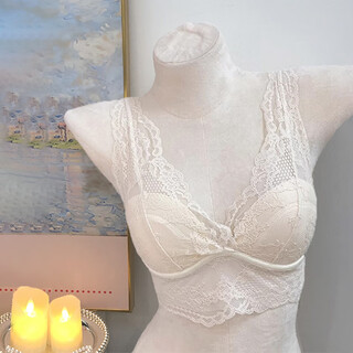 Yiyi sexy underwear women's lace bra bra no rims beautiful back seamless underwear small chest push-up bra flat chest lace beautiful back suspender bra champagne color s 32/70ab