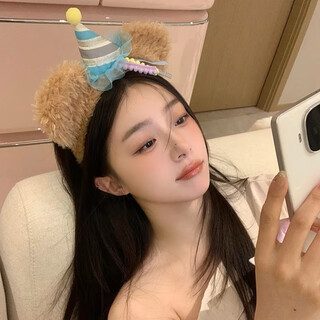 Pei nanwei cute headband cartoon plush headband navy hat duffy bear headband women's sweet playground photo hair accessories women party bear headband 1