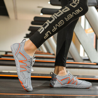 Kepler gym sports shoes indoor shoes men's skin-friendly yoga shoes running shoes powerlifting bench press barefoot comprehensive training shoes gray orange 40 (250mm)