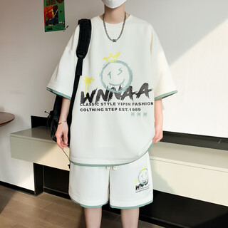 
13 teenagers summer suits for boys aged 15 to 18, 1215-year-old boys wear 14 9928 white (short sleeves + shorts) L (90-110Jin [Jin equals about 0.5 kg])
