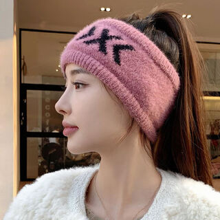 Shiyi autumn and winter sports and running special hairband with wide edges for girls to wear daily, all-match forehead protection, postpartum headgear, ear protection, purple leather 1 piece