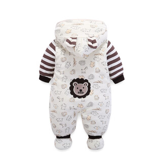Chuangjingyi chooses baby clothes for autumn and winter, new foot-wrapped winter clothes, baby clothes, autumn and winter baby onesies, winter clothes, winter outing bags, a standard warm cotton lion, shoes and hats removable, weight 7-10jin jin equals 0.5kg 59cm