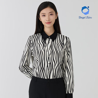 Degre zero shirt women's casual commuting long-sleeved 140-count pima cotton no-iron shirt high-quality texture for women zebra pattern - loose c version 140-count pima cotton xl (recommended 165-170/60-65kg)