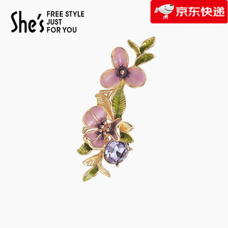 Qianzi (she s) van gogh iris gradient flower brooch feminine corsage brooch holiday gift purple e0