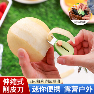 新厨仕（Necooks）便携削皮刀可伸缩削皮器迷你水果去皮器户外苹果刮皮刀梨子刨皮刀 【可伸缩可挂钥匙扣】1个