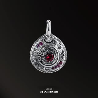 Only pair of wuyin infinite clouds sheng longyin series-dragon heart pendant 925 silver 18k gold trendy retro personalized gift full silver edition (limited to 69 pieces)