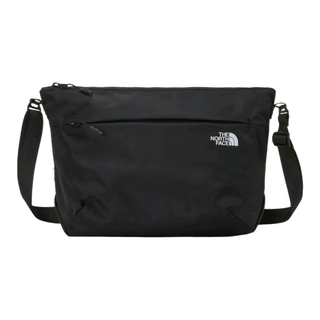 The north face (the north face) outdoor casual cross-body shoulder bag, same style for men and women, couple style, front logo printing, medium size, black, length 26.5cm, width 9cm, height 23cm