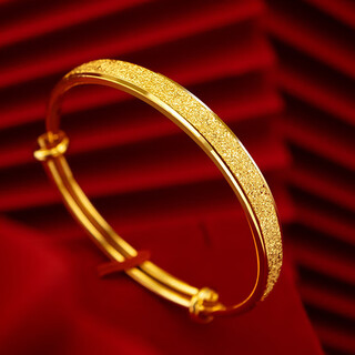 Shiyi gold bracelet nail sand push-pull 999 real gold women's matte car lace bracelet bracelet (free ring)