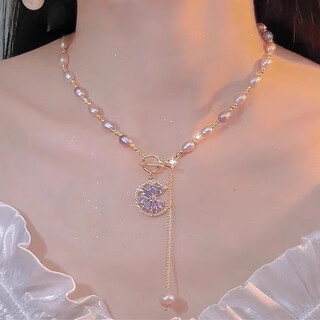 Mengke decorated baroque freshwater pearl necklace for women 2025 new popular accessories light luxury niche clavicle necklace 1018 necklace