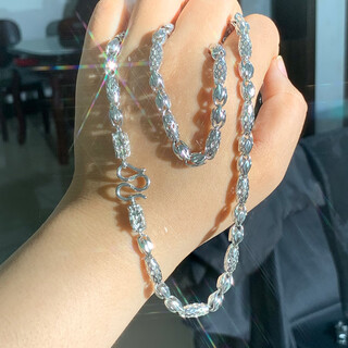 Dl 1998 fat donglai same style platinum necklace for men pt950 platinum necklace domineering faucet melon seed chain platinum silver 999 6 mm hollow melon seed necklace weighs about 40 grams