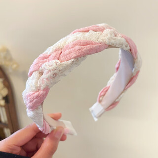 Suyi embroidered children's headband girls' non-stretching wide-brimmed hair bundle 2024 new anti-slip headband women's headband hairpin female pink headband 4cm wide