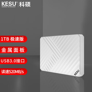 科硕（KESU） 1TB 移动硬盘大容量 手机连接 USB3.0 K205 -皓月白 +硬盘包  2.5英寸 外接存储文件备份 520Mb/s
