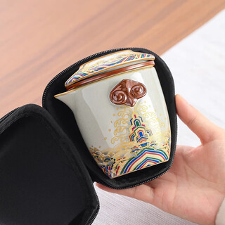 Shangyanfang forbidden city cultural and creative portable travel tea set quick cup outdoor camping high-end tea cup souvenir gift