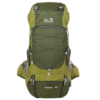 Japanese outdoor mountaineering bag 50l super large capacity backpack hiking multifunctional waterproof backpack 60l military green 50l model about 1kg 50l large capacity