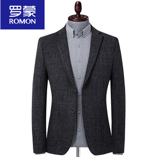 Romon high-end men's casual suits spring and autumn new business casual suits for young and middle-aged men slim single suit jackets lb3309 black gray main picture autumn knitted stretch m 170 recommended 115jin jin equals about 0.5 kg