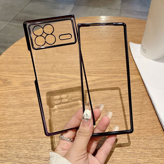 Ye fan is suitable for xiaomi mixfold3 mobile phone case, electroplated transparent anti-fall folding screen protective cover, front and rear cover hard shell, ultra-thin and stain-resistant, simple and fashionable, all-inclusive lens, new model for men and women, streamer purple, xiaomi mixfold3