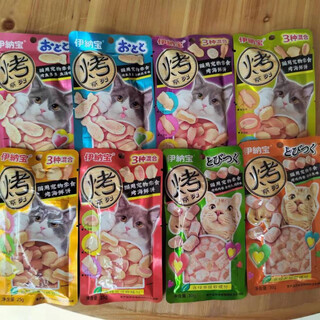 Inabao miaohao grilled seafood grilled fish duoduo chicken roll cat snacks biscuits teeth cleaner grilled fish duoduo mixed flavor 6 pack