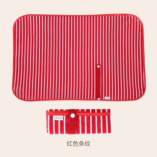 Jingmengyuan newborn convenient baby diaper changing pad out-and-back diaper pad waterproof breathable washable folding easy to carry red stripe 70x45cm