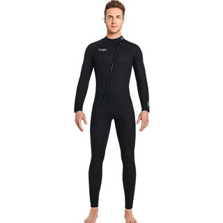Dive&sail long-sleeved one-piece wetsuit 3mm wet suit for men and women, couple surfing suit, warm and cold-proof snorkeling winter swimsuit, wet suit, men's black m